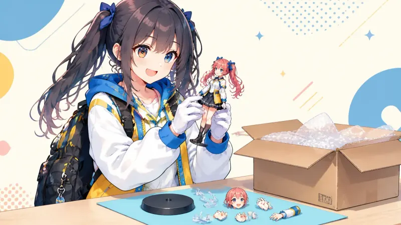 ユイが箱なしフィギュアを確認している様子